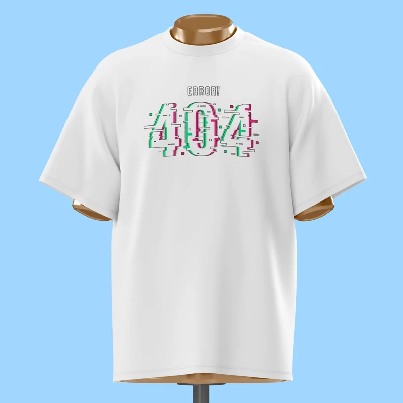 تیشرت Error 404 Page Not Found کیفیت عالی سفید