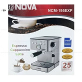 اسپرسو و قهوه ساز تمام استیل نوا 25 بار اتوماتیک- مدل NOVA NCM-195EXP