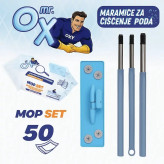 ست تی دسته دار و دستمال مرطوب مخصوص تی مستر اوکسی Mr. Oxy قابل شستشو بسته 50 عددی