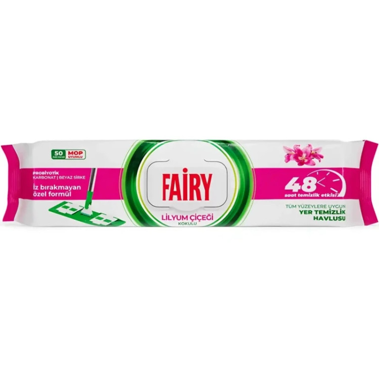 دستمال مرطوب مخصوص طی فایری با رایحه لیلیوم Lilyum Cicegi بسته 50 عددی