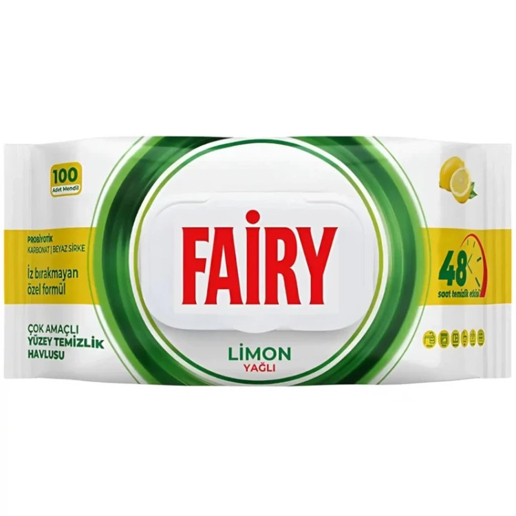 دستمال مرطوب چند منظوره سطوح فایری با رایحه لیمویی Limon بسته 100 عددی