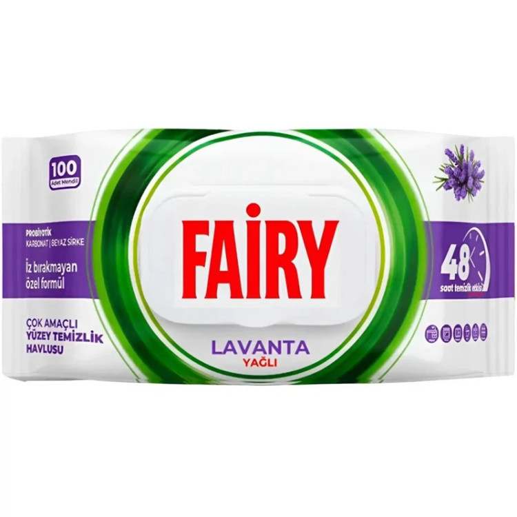 دستمال مرطوب چند منظوره سطوح فایری حاوی روغن اسطوخودوس Lavanta بسته 100 عددی