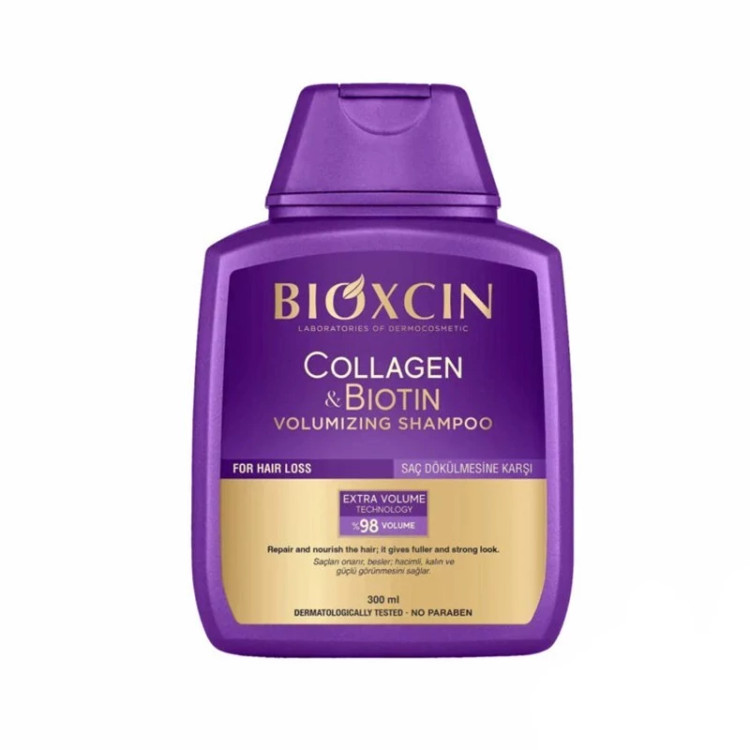 شامپو ضد ریزش مو بیوکسین مدل کلاژن و بیوتین مناسب حجم دهنده 300 میل مدل Bioxcin Collagen Biotin