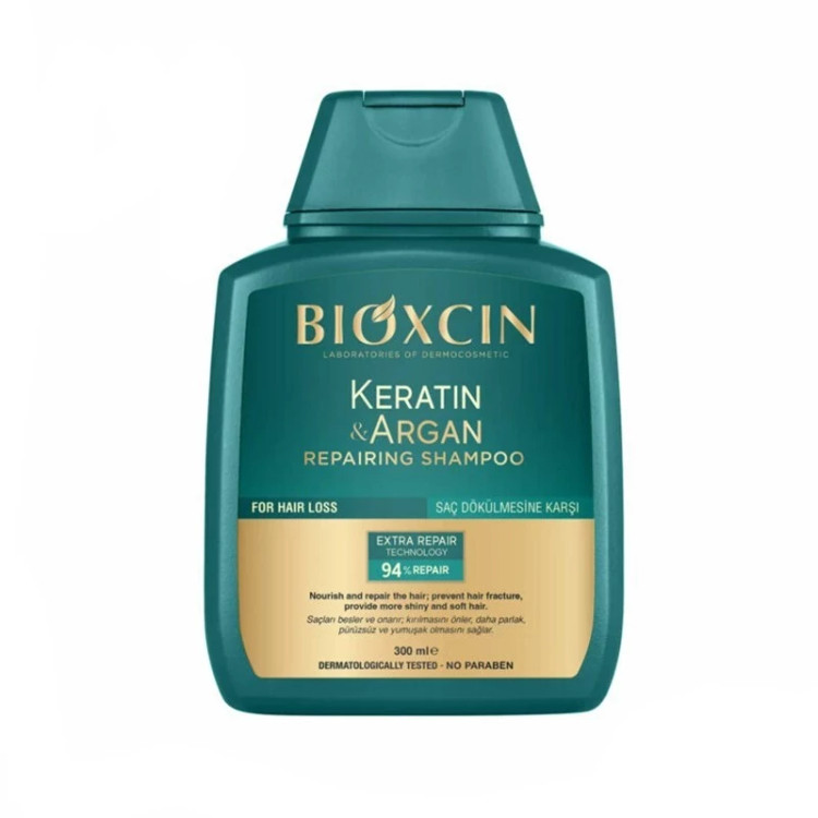 شامپو ضد ریزش مو بیوکسین مدل کراتین و آرگان مناسب ترمیم کننده 300 میل مدل Bioxcin KERATIN ARGAN