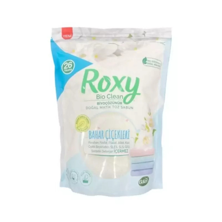 پودر صابون ماشین لباسشویی و دستی رکسی 800 میل ROXY با رایحه گل های بهاری
