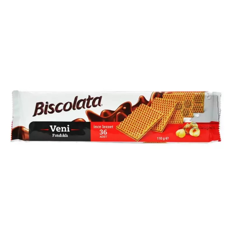 ویفر کرم شکلات فندقی 36 عدد بیسکولاتا biscolata