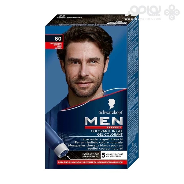 کیت رنگ موی مردانه من پرفکت Men Perfect شماره 80 رنگ مشکی قهوه ای