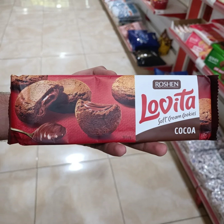 کوکی لاویتا روشن با مغز کرم شکلاتی Roshen Lovita Choco وزن 127 گرم