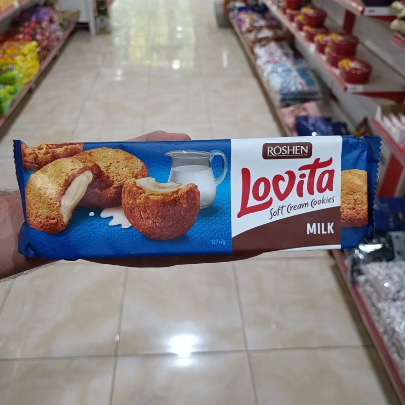 کوکی لاویتا روشن با مغز کرم شیری Roshen Lovita Milk وزن 127 گرم