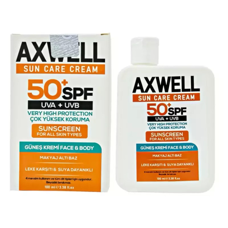 ضد آفتاب آکسول AXWELL ضد لک اس پی اف 50 حجم 100 میل محافظت بسیار قوی