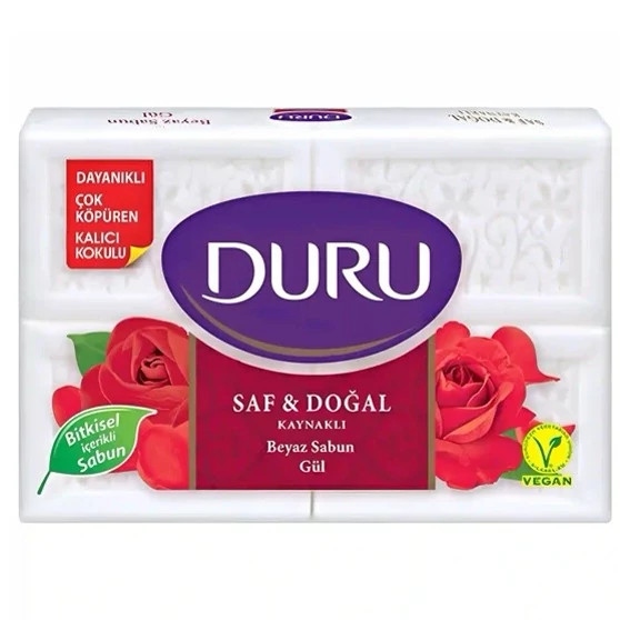صابون دورو مرطوب کننده دورو مدل کتابی رایحه گل رز وزن 600 گرم بسته 4 عددی