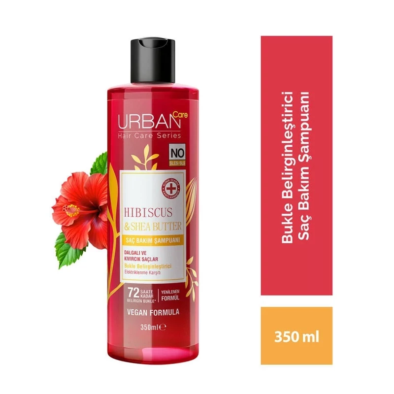 شامپو موی فر اوربان کر Urban Care حاوی روغن شی باتر و Hibiscus حجم 350 میل