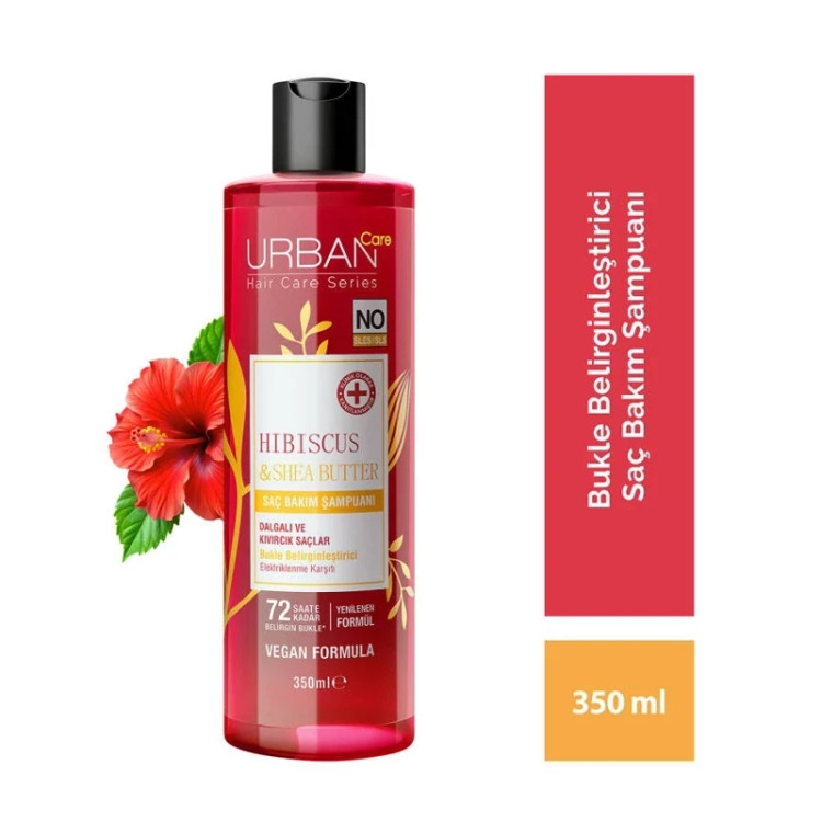 شامپو موی فر اوربان کر Urban Care حاوی روغن شی باتر و Hibiscus حجم 350 میل