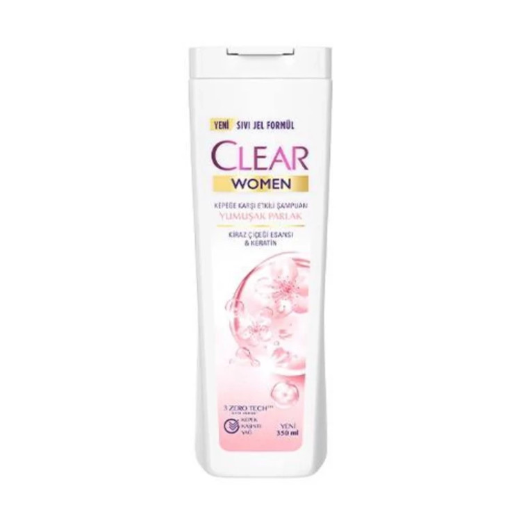شامپو کلیر ترکیه زنانه درخشان کننده و ضد شوره حجم 350ml