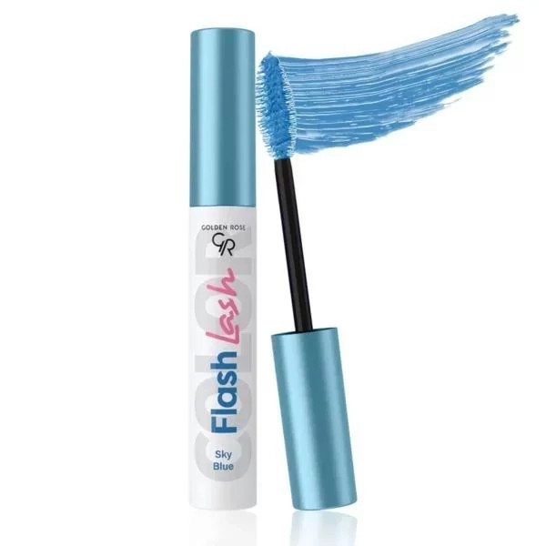 ریمل رنگی flash lashگلدن رز مدل blue sky 03