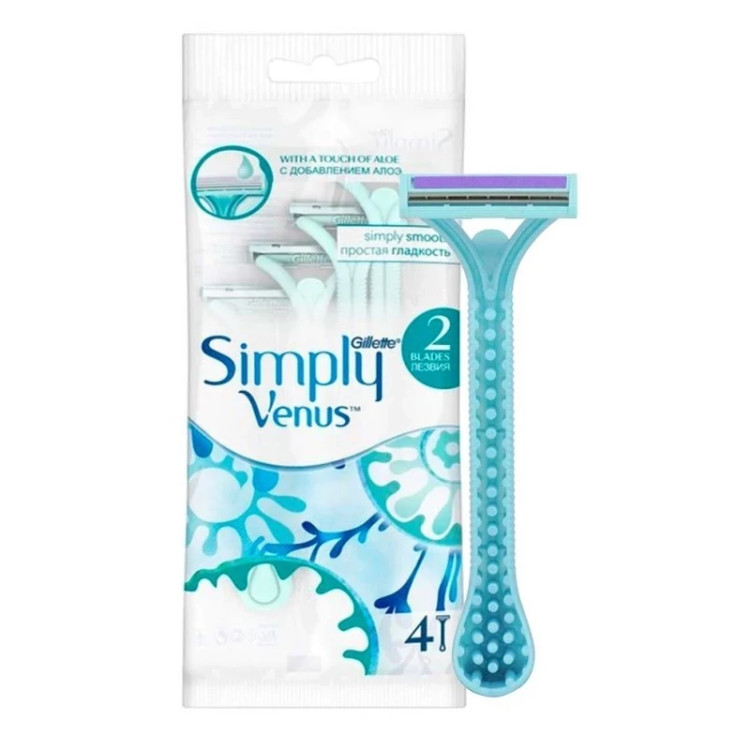 خودتراش ژیلت سیمپلی ونوس Venus آبی2 لبه 4 عددی