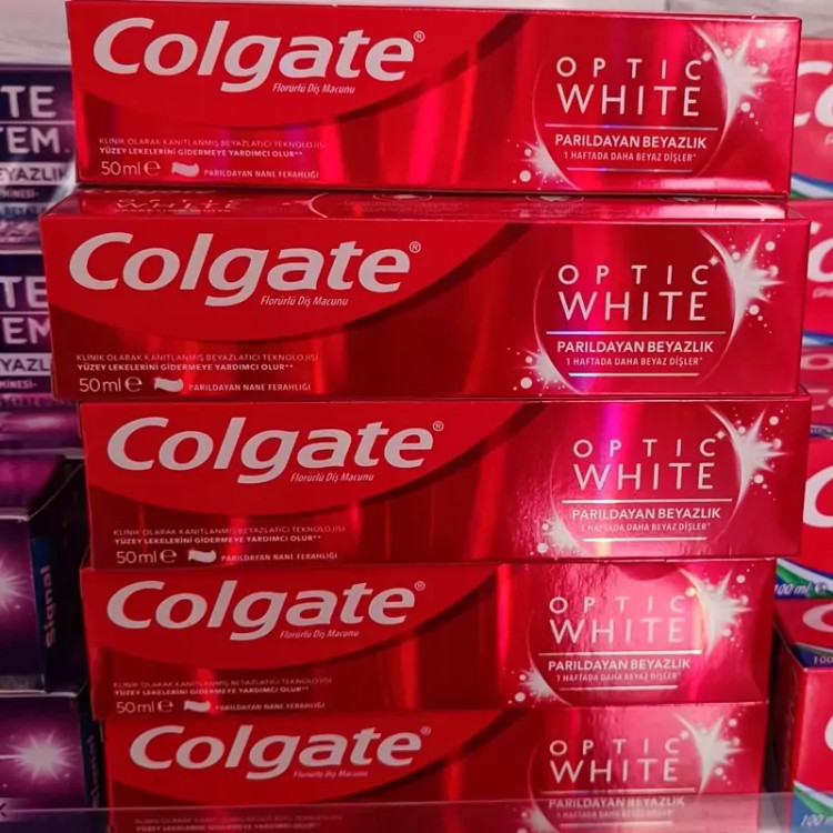 خمیر دندان سفید کننده کلگیت مدل Optic White حجم 50 میلی لیتر