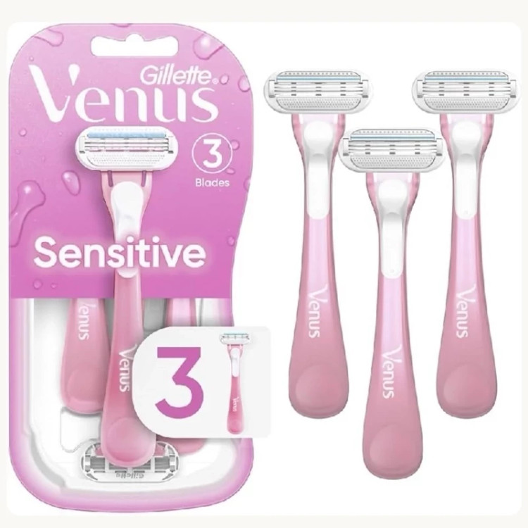 تیغ اصلاح 3 عددی ژیلت ونوس زنانه مدل Sensitive