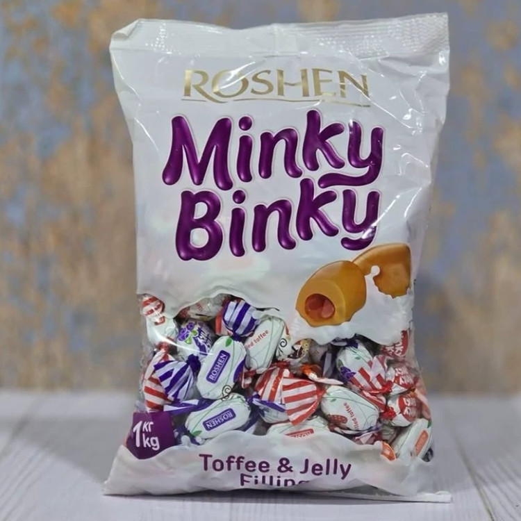 تافی میوه ای مینکی بینکی روشن Roshen Minky Binky وزن یک کیلو