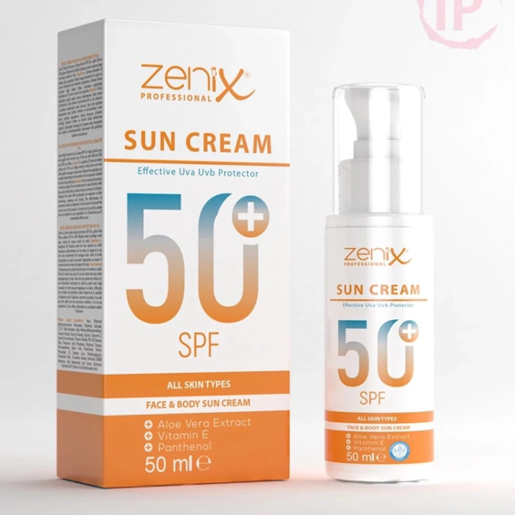 ضد آفتاب پمپی زنیکس Zenix با اس پی اف Spf 50 برای صورت و بدن حجم 50 میل
