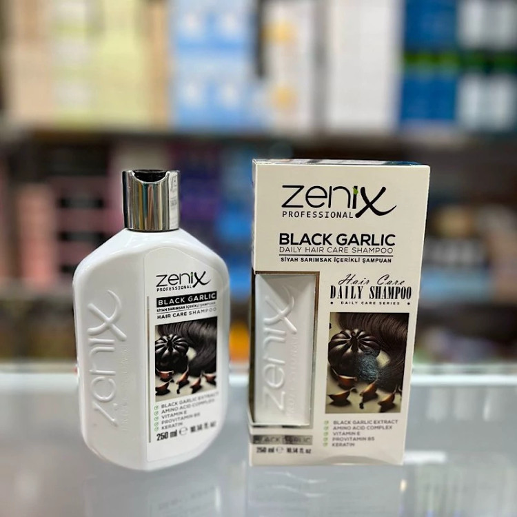 شامپو سیر سیاه زنیکس Zenix فاقد نمک مناسب انواع مو حجم 250 میل