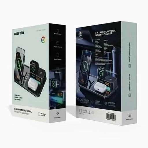 شارژر وایرلس و پایه نگهدارنده گرین لاین 6IN1 Multi Functional Wireless