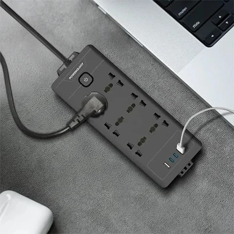 چندراهی برق پاورولوژی مدل PWCUQC034 ظرفیت 2500 وات با 6 پریز