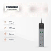 چند راهی برق هوشمند Porodo PD-FWCH052 3AC 45W 3000W