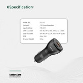 شارژر فندکی دو پورت Dual Port Car Charger 50W (PD 30W + QC 20W) گرین لاین