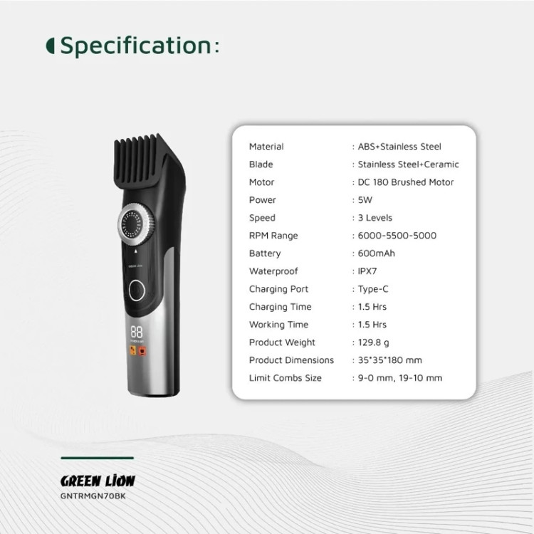ماشین اصلاح موی بدن گرین لاین Green Lion Trim Gen 70 Body Hair Trimmer