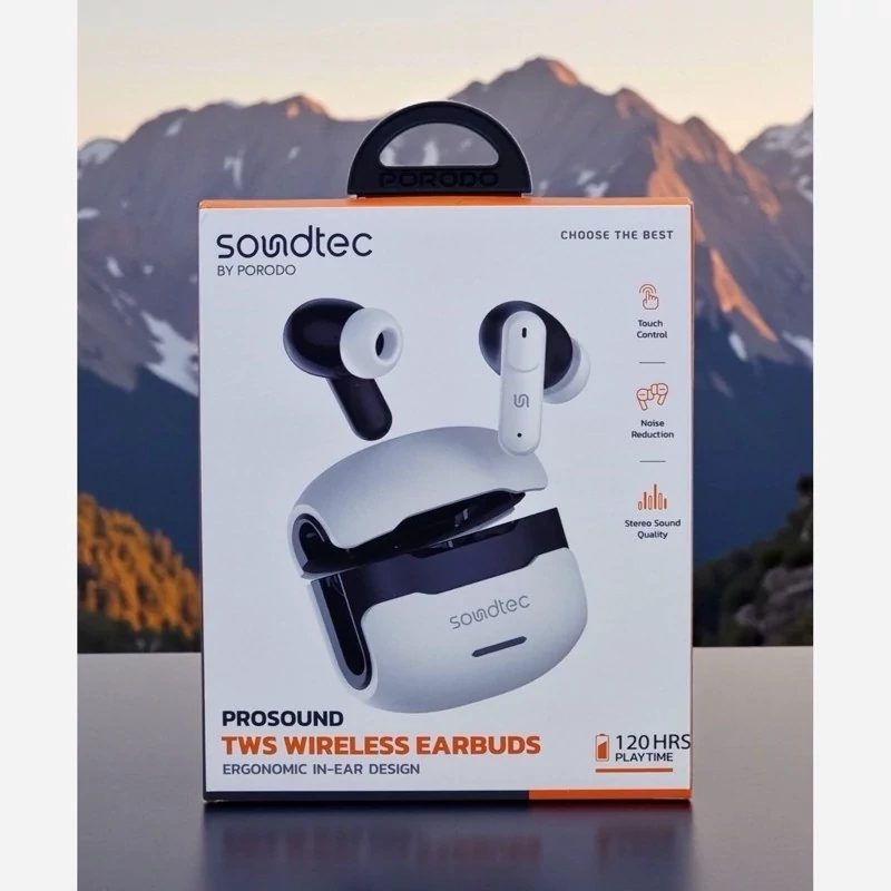 هندزفری بی سیم Porodo Soundtec مدل PDSTBUDSBK - سفید (گارانتی 24 ماهه شرکتی)