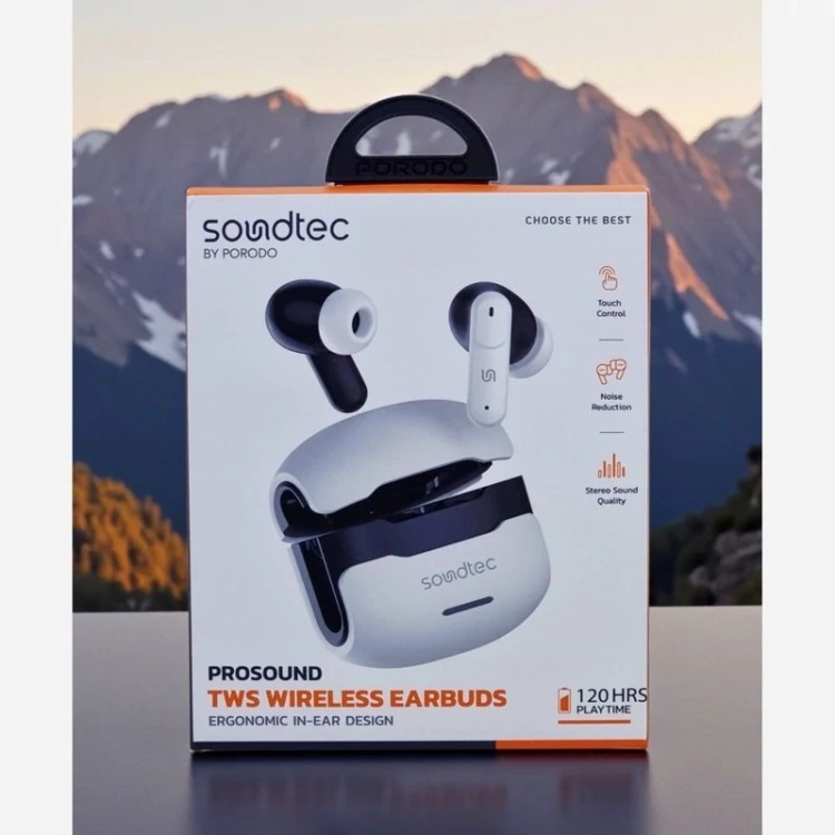 هندزفری بی سیم Porodo Soundtec مدل PDSTBUDSBK - سفید (گارانتی 24 ماهه شرکتی)