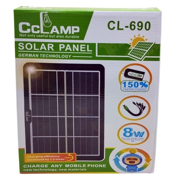 پنل خورشیدی 8 وات ( شارژر خورشیدی ) مدل CL 690
