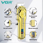 ماشین اصلاح VGR حجم زن سر و صورت و ریش تراش وی جی آر خط زن و صفر زن شارژی V-672