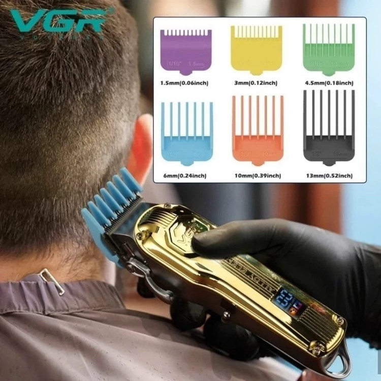 ماشین اصلاح VGR حجم زن سر و صورت و ریش تراش وی جی آر خط زن و صفر زن شارژی V-672