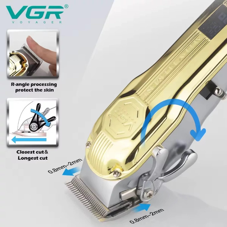 ماشین اصلاح VGR حجم زن سر و صورت و ریش تراش وی جی آر خط زن و صفر زن شارژی V-672