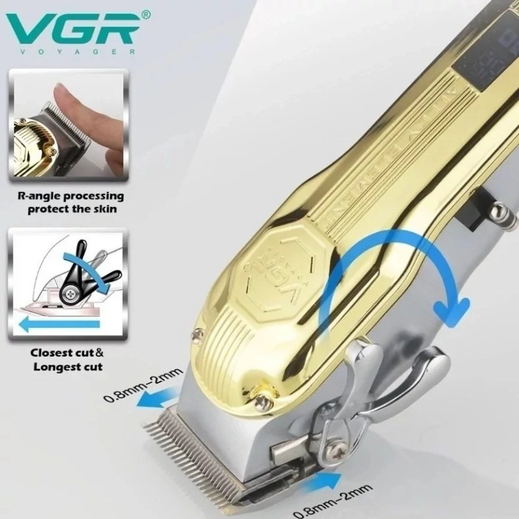 ماشین اصلاح VGR حجم زن سر و صورت و ریش تراش وی جی آر خط زن و صفر زن شارژی V-672