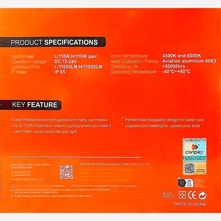 هدلایت موتور سیکلت دو رنگ 3S PRO پایه H4 با گارانتی ( تک عددی )