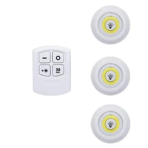 چراغ اضطراری سقفی مدل ریموت دار 3in1 مجموعه 3 عددی (چراغ زیر کابینتی)
