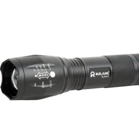 چراغ قوه آر ال مدل K04-2 دو لامپه XPE با نور UV و زوم