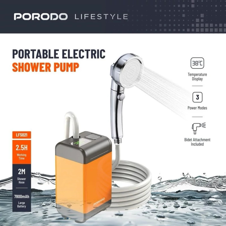 دوش شارژی قابل حمل Porodo Lifestyle