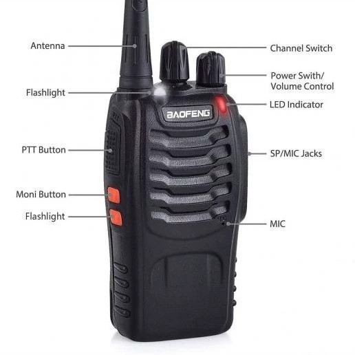 بیسیم واکی تاکی BAOFENG 888S تایپ C (بسته 2 عددی)