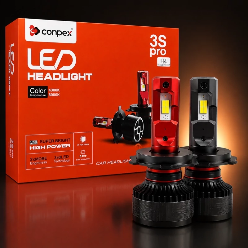 هدلایت کانپکس دو رنگ 3S PRO پایه H4 با گارانتی