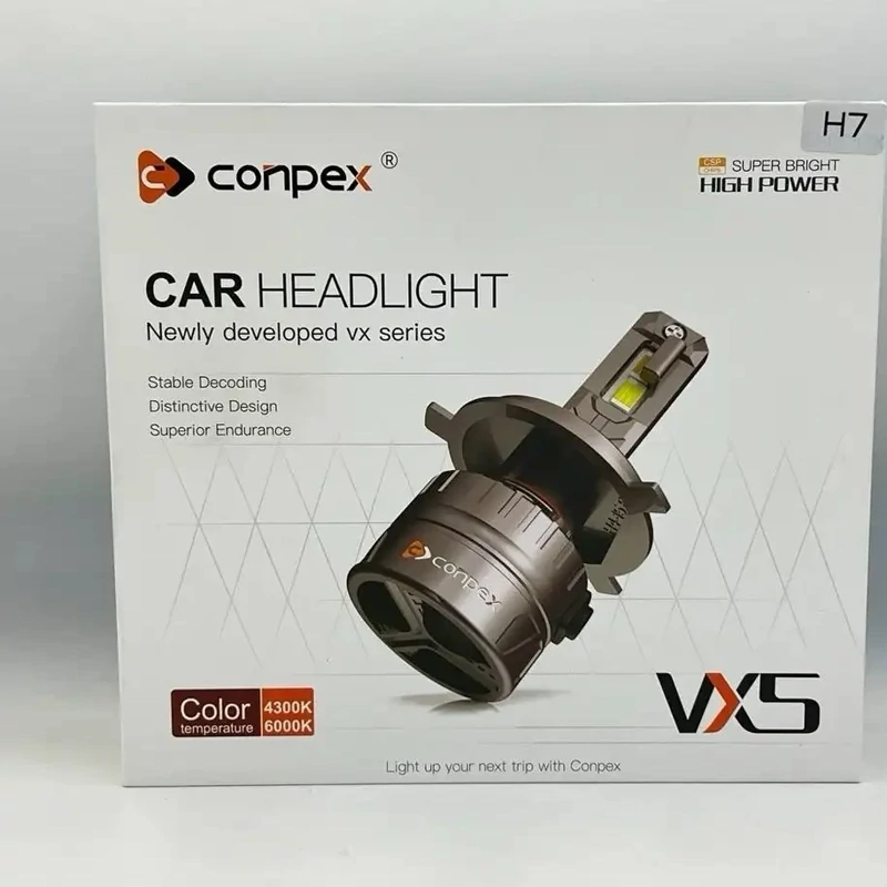 هدلایت CONPEX VX5 زرد آفتابی پایه H7 با گارانتی