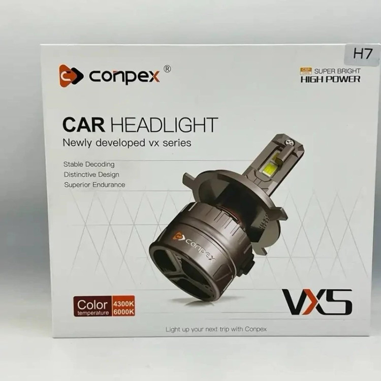 هدلایت CONPEX VX5 زرد آفتابی پایه H7 با گارانتی