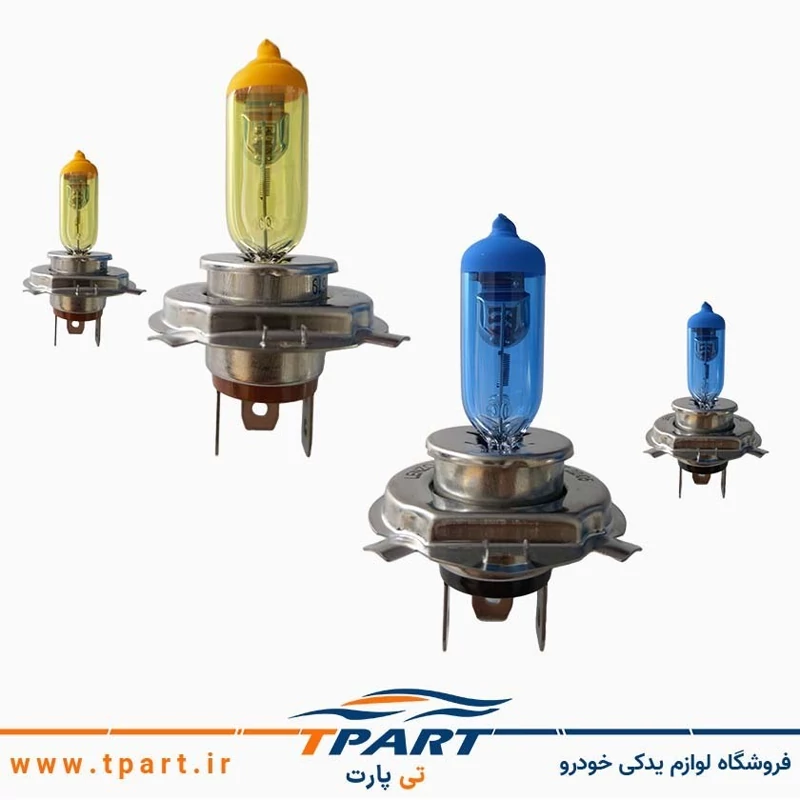 لامپ طرح زنون زرد پایهH4 بسته 2 عددی