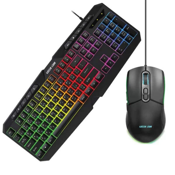ست کیبورد و ماوس گیمینگ گرین لاین مدل GK-400 GNGKM4KKEYBK