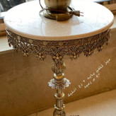میز تلفن و کنار سالنی خاطره قطر 40 سانت رنگ طلایی و نقره ای خرید از تولیدی