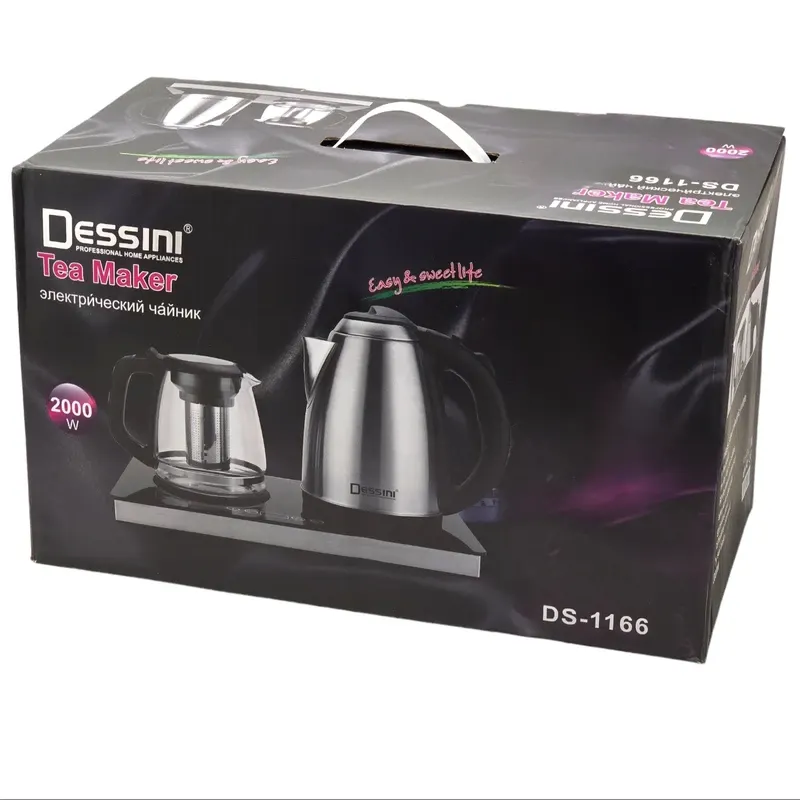 چای ساز دسینی مدل DS1166 ظرفیت ۲ لیتر با کتری استیل ضد زنگ