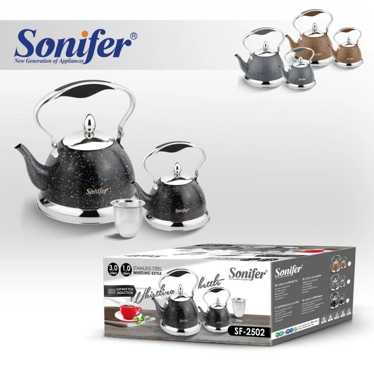 ست کتری و قوری سوت‌ زن سونیفر مدل SF-2502 | طراحی گرانیتی